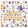 Konsait 144 Pcs Halloween Temporary Tattoos, Glitter Tattoos for Kids Body Makeup Fake Tattoos Cute Kids Tattoos Halloween Favors Halloween Goodie Bags Fillers 15 Sheets
