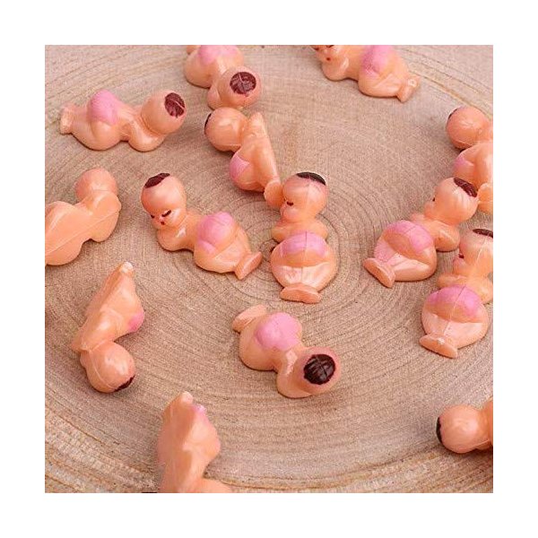 Mini Plastic Babies for Party Favor Decor Party Decorations Baby Shower Party Game Ice Cube Game (3/4" 120pcs, Pink)