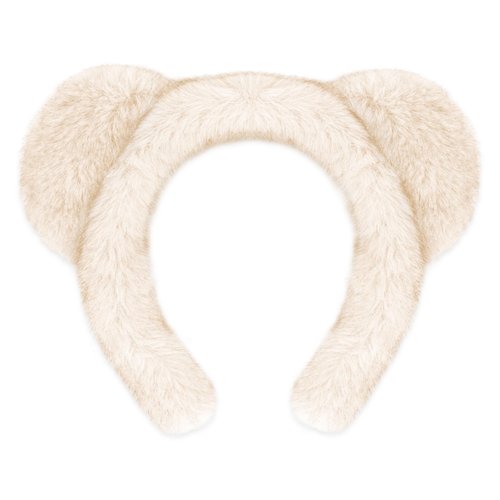 TIOSRU Bear Ears Headband for Washing Face, White Face Wash Headband Costume Head Wear Cute Animal Ears Headband for Party Costume Cosplay Fleece Makeup Spa Skincare Headband for Girls Women