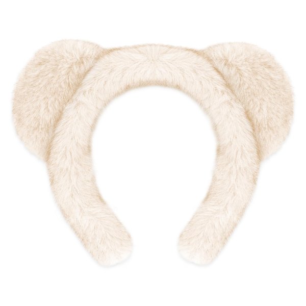 TIOSRU Bear Ears Headband for Washing Face, White Face Wash Headband Costume Head Wear Cute Animal Ears Headband for Party Costume Cosplay Fleece Makeup Spa Skincare Headband for Girls Women