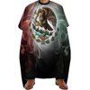 KUYT Mexican Flag Professional Barber Cape Polyester Hair Cutting Salon Cape Water Stain Resistant Apron Cutting Hair Beard Hairdressing Cape Anti-Static Haircut 56.7×66.9 Inch (1 Pack)