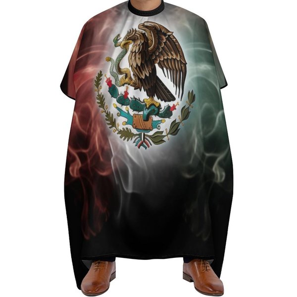 KUYT Mexican Flag Professional Barber Cape Polyester Hair Cutting Salon Cape Water Stain Resistant Apron Cutting Hair Beard Hairdressing Cape Anti-Static Haircut 56.7×66.9 Inch (1 Pack)