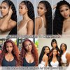 SYHGK 13x6 Deep Wave Lace Front Wigs Human Hair Wigs HD Transparent Deep Curly Lace Frontal Glueless Wigs Human Hair Lace Front Wigs Pre Plucked 150% Density Natural Black 24 Inch