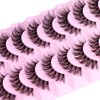 False Lashes Natural Eyelashes Fluffy Lashes D Curl Eyelashes 14mm 3D Volume Wispy Fake Eyelashes Strips Clear Band 10 Pairs Lashes Pack by Calphdiar
