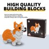 KADELE Cute Dog Building Animal Sets, Extremely Challenging STEM Building Blocks Decor for Adults Kids, Micro 3D Educational Toys for Boys Girls Ages 8 and Up，Corgi