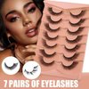 7 Pairs False Eyelashes Wispy Lashes Natural Look Fake Eyelashes Cat Eye Lashes Mink Fluffy Strip False Lashes Fox Eye Lashes Pack
