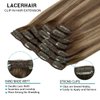 Lacer Human Hair Clip in Extensions Highlignt Warm Brown to Dark Caramel Blonde Clip in Extensions Real Human Hair for Women 16 Inch 120g 7Pcs Natural Human Hair