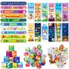 Frienda 170 Pieces Christian Party Favors for Kids Bible Verse Bookmark Religious Slap Bracelets Jesus Stickers Mini Buttons Pins for Sunday School Religious Christian Gifts Classroom Prizes Supplies