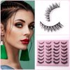 SQYlashes False Eyelashes Short Natural Wispy Lashes Cat Eye - Mixed Styles, 14 Pairs, MG08