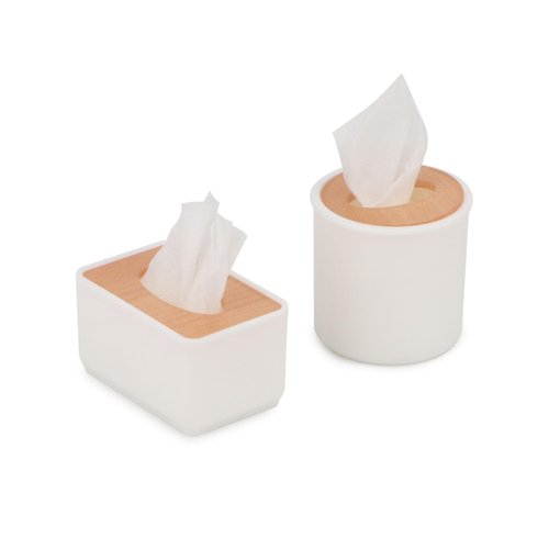 Dollhouse Tissue Box 2Pcs Miniature House Accessories, Round Tube & Rectangle Papar Box Set for Toliet Living Room Decoration, Tissue Holder Model for DIY Craft (1:6 Scale)