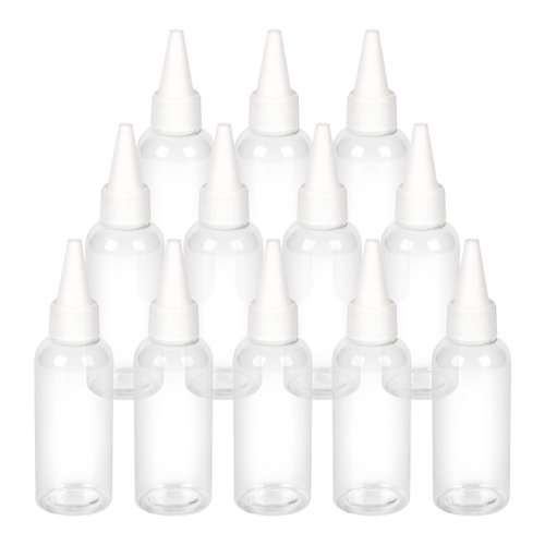 TRENDBOX 2oz / 60ml Hair Color Applicator Bottles Pointed Mouth Top Cap Bottles Twist Cap for Ess...