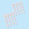 White French Tip Press on Nails Square Fake Nails Medium Length Nude Pink French Acrylic Full Cover Glossy Glue on Nails French Tip Nails False Nails Reusable Stick on Nails for Women Girls 24PCS