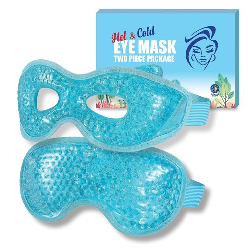 USA Merchant - 2PCs Cold & Hot Eye Therapy Mask, Cooling Eye Mask for Dry Eyes, Headaches, Eye Stress, Dark Cicles, Reusable Cold Compress and Refresh (2 PK Eye Mask)