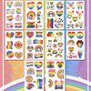 Ooopsiun 80 Pcs Rainbow Temporary Tattoos -10 Sheets Pride Tattoos Flower/Heart/Rainbow Tattoos for Pride Festivals