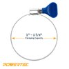 POWERTEC 70247 1-1/2 Inch Stainless Steel Thumb Screw Clamps, Adjustable Key Hose Clamps for Pool Hose for Above Ground Pools and PVC Tubing, Pipe Clamp, Worm Gear Clamp, 5 pack