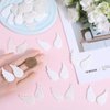 SUNNYCLUE 1 Box 30 Pairs White Angel Wing Charms Christmas Resin Cabochon Mini Fairy Beads Scrapbooking Embellishments Flatbacks Cabcohons for Jewelry Making Cell Phone Case Valentine's Day Decor