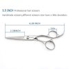 5.5" Barber scissors Hair scissors Professional Hair Shears Cutting Shears 440C Hair Cutting Scissors Barber Shears Haircut Scissors Silvery Convex Blades KINSARO