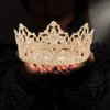 YADIRF Alloy King Queen Royal Full Round Crown Wedding Tiara Headbands Princess Crowns For Pageant Party Hair Accessories (Gold)