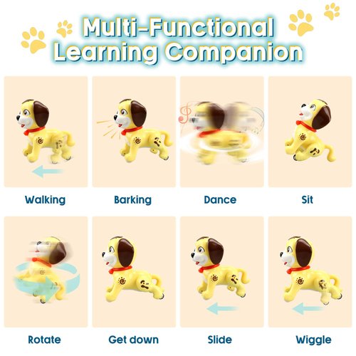 JONEG Robot Dog Toy for Kids Age 3 12, Pet Puppy Robotic Toy That Acts Like a Real Dogs Walking Barking Interactive with Toddler, Toys for 3 Year Old Girls Boys, Gifts for 3 5 6 7 8 12 Years Old
