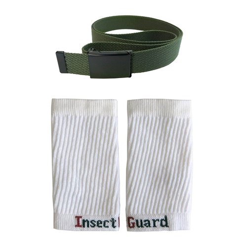 InsectGuard - Permethrin Treated Tick Gaiters/Sleeves and Mosquitoes Flies Chiggers & More Insect Repellent Lower Package GW7 (Green/White). One Size Fits All Up to Adult Medium!