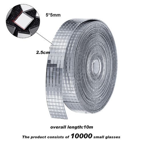 10000 Pcs Mini Disco Ball Mirror Tiles Mini Square Glass Tiles 5 x 5 mm Self Adhesive Mirror Stickers, Decorative Craft DIY Accessory Mirrors Mosaic Tiles (10000 Pcs)