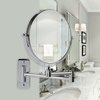 Ovente 7" Wall Mount Makeup Mirror, 1X & 10X Magnifier, Adjustable Spinning Double Sided Round Reflection, Extend, Retractable & Folding Arm, Bathroom & Vanity Décor, Polished Chrome MNLFW70CH1X10X