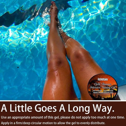 isletan Gold Shimmer Intensive Tanning Tanning Gel Mango, Extreme Tanning Gel For Outdoor Sun, Ultra Dark Tanning Butter, Tanning Balm For Beach, Solid Carrot Tanning Oil, SPF0, 200g