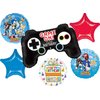 Anagram Sonic Birthday Party Supplies Video Gamers Controller Hedgehog Foil Balloon Bouquet Decorations 6pc