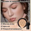 Air Cushion CC Cream Mushroom Head Foundation,Full Coverage Liquid Makeup Foundation,Oil Control Long Lasting Moisturizing BB Cream Foundation Makeup,Matte Concealer for All Skin Types(Natural)