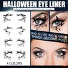 4 PCS Halloween Eye Shadow Stickers Temporary Tattoo, Spider Web Skull Bat Eyeliner Decals Ghost Face Makeup Stickers Tools for Women Girls Waterproof Fake Tattoo Eye Art