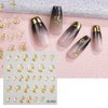 5D Gold Embossed Nail Art Stickers Crystal Soft Glue Irregular Geometric Frames Nail Stickers Sliver Hollow Designs Nail Decals Supplies Self Adhesive Stickers DIY Acrylic Nail Accessories