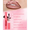 Brown Peel Off Lip Liner Stain & Red Lip Oil Set, Waterproof Long Lasting Tattoo Peel & Reveal Lip Stain Tint, Hydrating Non-Sticky Tinted Lip Gloss Oil, Plumping Glossy Lip Combo Makeup for Women-D