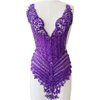 Handmade Stones Beads Bling Bright Crystal Patches Sew on Rhinestones Bodice lace Applique Accessories for Weding Dress Decorations (Purple)