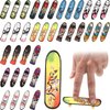 36 Pieces Mini Finger Skateboard Toy Skateboard Finger Boards with Double Sided Pattern Creative Fingertip Movement Novelty Toys Party Favors Decorations Supplies for Teens and Adults (Retro Style)