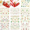 PrettyDiva Christmas Nail Stickers - 10 Packs 3D Metal Gold Xmas Design Self-Adhesive Nail Decals, Bronzing Snowflakes Snowmen Santa Xmas Tree Nail Art Stickers Tips DIY Decoration for Women Kids