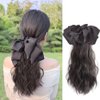 Leadigol Claw Clip Ponytail Hair Extension,Long Wavy Pony Tail for Black Women Synthetic Natural Hair Extension Ponytail with Bowknot Ponytail Clip in Hair Extensions Hairpiece