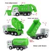 Y.L. DOYMX Toy Garbage Truck - Trash Truck Toys w/Play Mat, 4 Pcs 6 Inch Friction Powered Small Garbage Truck Toy, 8 Signposts, 4 Trash Bins with 108 pcs Trash Cards for Boys Age 3+ Toddlers Kids Gift