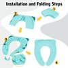 Maliton Travel Potty Seat for Toddler & Kid, Portable Potty Seat with Storage Bag, Foldable Potty Seat for Toddler Travel, Non-Slip Potty Training Toilet Seat Cover wth Splash Guard (Aqua Green)