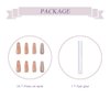 BABALAL Glossy Press on Nails Long Coffin Full Cover False Nails Shiny Stick on Nails Nude Fake Nails for Women and Girls