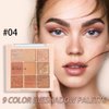GHFCZOO Rose Gold Dark Brown Colorful neutral Eyeshadow Palette Makeup,9Color Matte Shimmer Natural Smokey Eye Eyeshadow palettes Highly Pigmented Neutral Long Lasting Waterproof (04#)