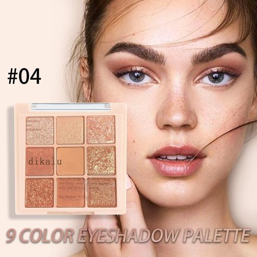 GHFCZOO Rose Gold Dark Brown Colorful neutral Eyeshadow Palette Makeup,9Color Matte Shimmer Natural Smokey Eye Eyeshadow palettes Highly Pigmented Neutral Long Lasting Waterproof (04#)