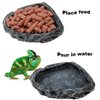 Reptile Water Dish Food Bowl, 2 Pack Reptile Feeding Dish Corner Bowl, Reptile Terrarium Bowls for Bearded Dragon Lizard Frog Gecko Tortoise Hermit Crab
