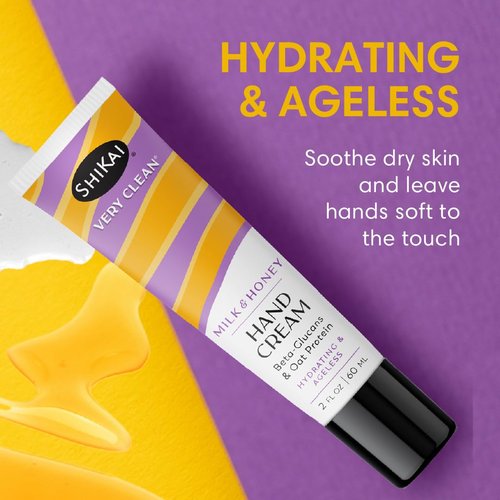 ShiKai Very Clean Hydrating Hand Cream (Milk & Honey, 2 oz) | Moisturizer Lotion for Dry Skin | For Nourished, Hydrated Hands