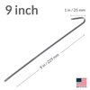Pinnacle Mercantile 30 Pack Tent Stakes Metal Garden Edging Fence Hooks Pegs Christmas Decoration Stakes Made USA 9 inches Long