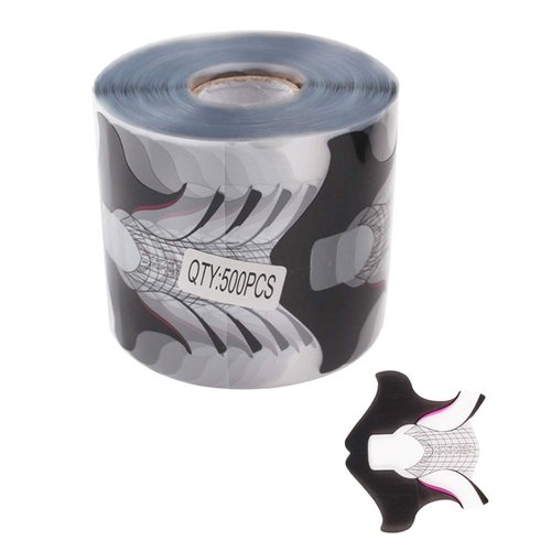 Yigo 500 Pcs/Roll Nail Form Clear Nail Art Guide Form Acrylic UV Gel Tips Extension Black Butterfly Design UV Nail Extenion Sticker