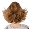 Anogol Wig Cap+ Brown Pennywise Wig Short Wavy Synthetic Wig Brown Wigs Brown Synthetic Wigs Cosplay Costume Wig Anime Outfit for Halloween Party Wig