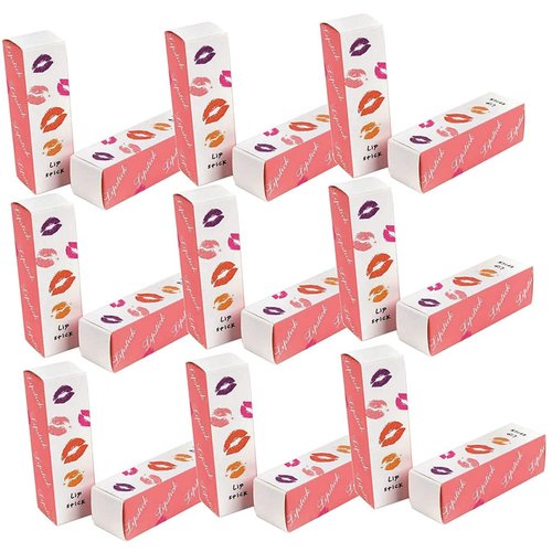 Beatifufu 50pcs Boxes Lipstick Box Lipstick Organizer Lipstick Packaging Design Kraft Paper Lip Balm Tube Lip Cream Packaging Lip Gloss Essential Oil Cardboard Pink Tube Box
