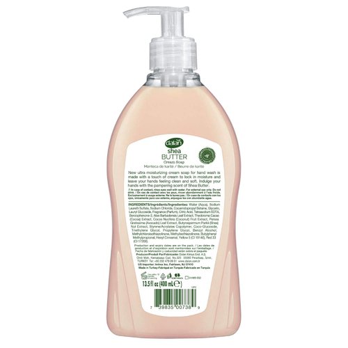 Dalan Shea Butter Cream Ultra Moisturizing Liquid Hand Soap for Normal and Dry Hands Fresh Clean and Soft Feeling (13.5 Fl Oz / 400 mL (Pack of 6))