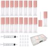 KaiLeQi Mini Lip Gloss Tubes Empty With Wand Diy Lipgloss Making Kit For Small Businesses Pink Cute Containers Empty Lip Balm Tubes（16PCS)