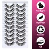 Veleasha Russian Strip Lashes DD Curl False Eyelashes Fluffy Wispy Faux Mink Lashes 10 Pairs Pack (D02)